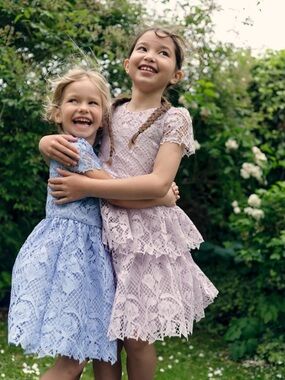 Girl Self-Portrait floral-lace tiered dress US6